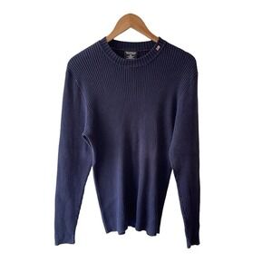 Polo Jeans Co. Ralph Lauren Size L Vintage Made in Hong Kong Blue Ribbed Sweater